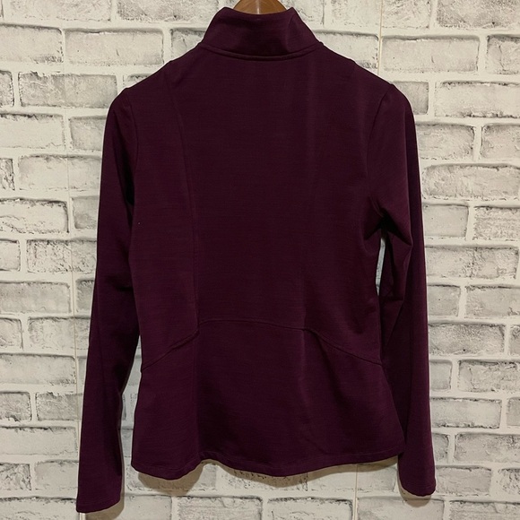 Women’s Eddie Bauer 1/4 zip mock neck plum colored pullover performance jacket S - Picture 2 of 4